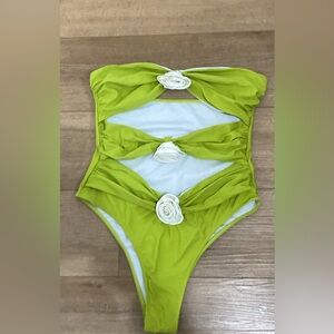 Fashion Nova Lime Green One Piece Swimsuit